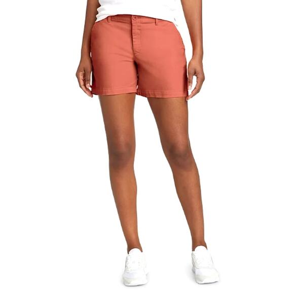 Magellan Outdoors Coral Happy Camper 4'' Shorty Shorts Womens 4 Mid Rise Stretch - Picture 1 of 7